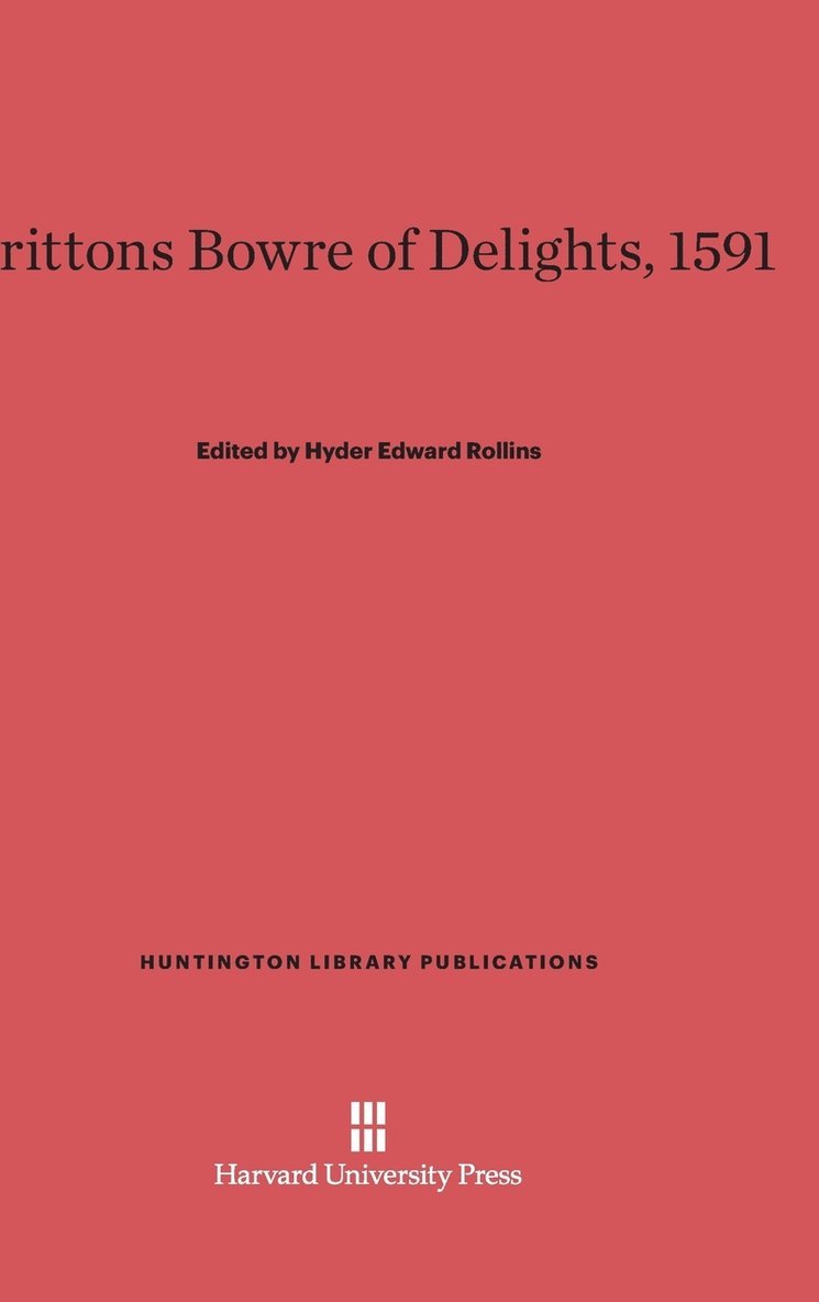 Brittons Bowre of Delights, 1591 1