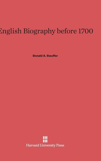 bokomslag English Biography Before 1700