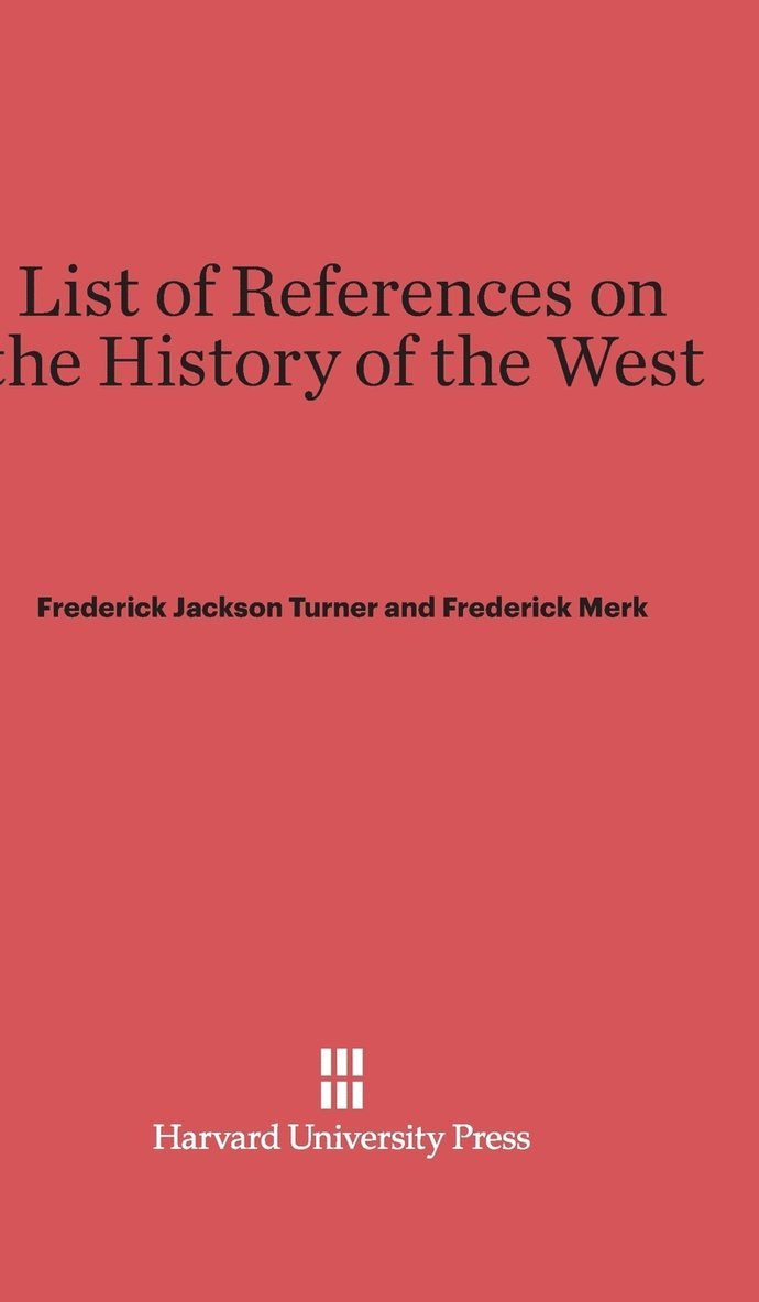 List of References on the History of the West 1