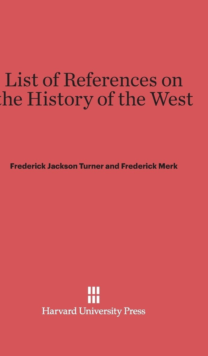 List of References on the History of the West