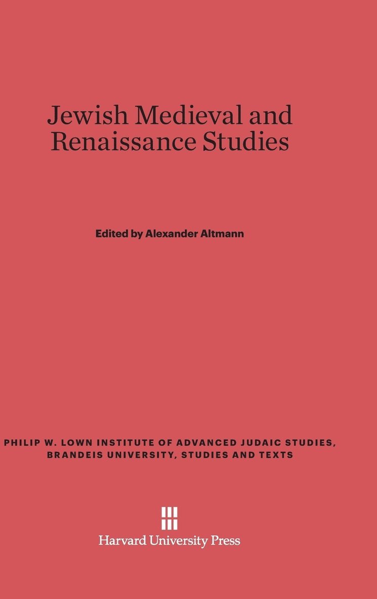 Jewish Medieval and Renaissance Studies 1