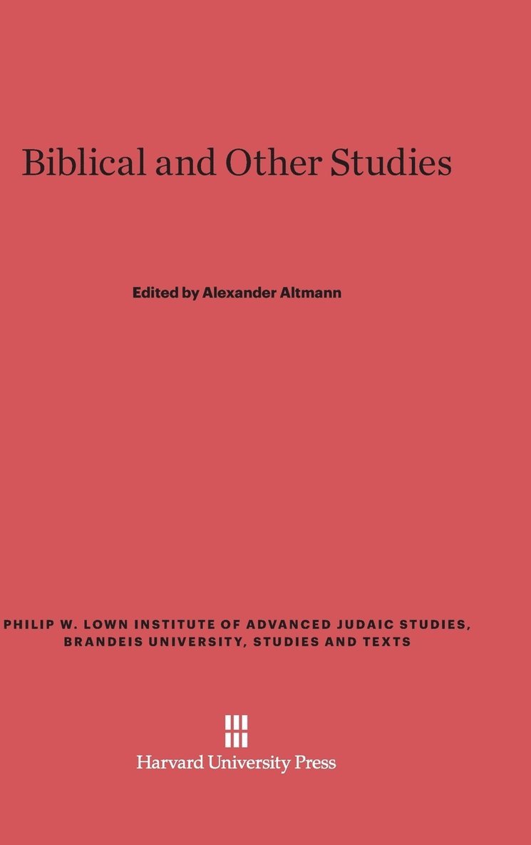 Biblical and Other Studies 1