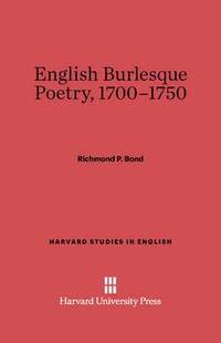 bokomslag English Burlesque Poetry, 1700-1750