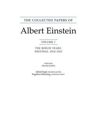 The Collected Papers of Albert Einstein, Volume 7 (English) 1