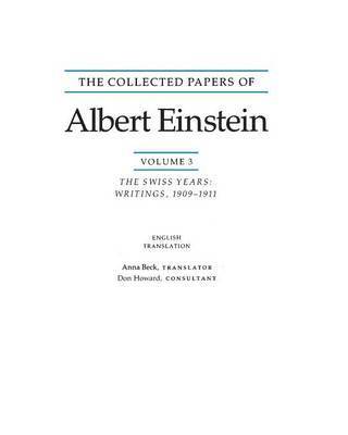 The Collected Papers of Albert Einstein, Volume 3 (English) 1