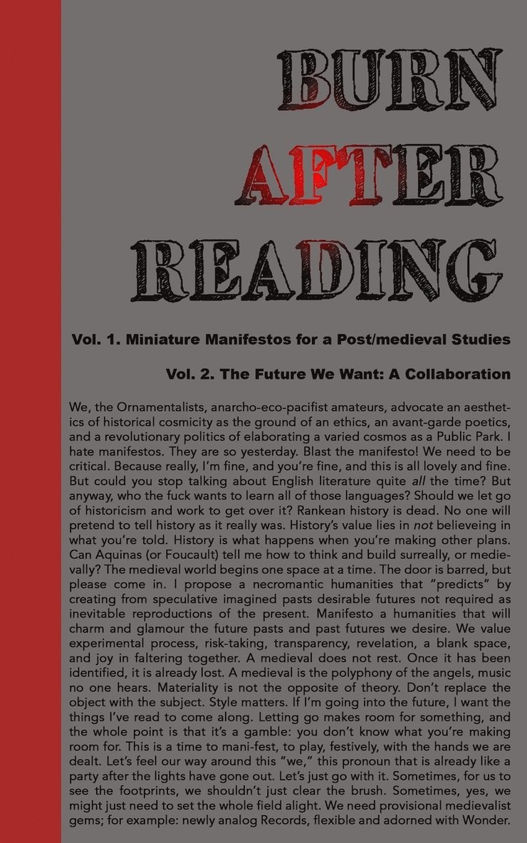 Jeffrey Jerome Cohen, Eileen a Joy, Myra Seaman, Eileen a. Joy, Eileen A Joy - Burn After Reading, Häftad