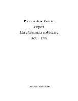bokomslag Princess Anne County Virginia List of Earmarks and Brands, 1691 - 1778