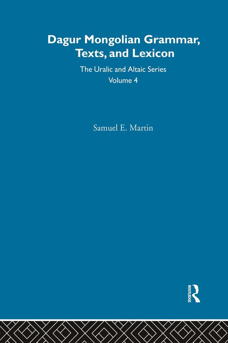 Samuel E. Martin - Dagur Mongolian, Inbunden