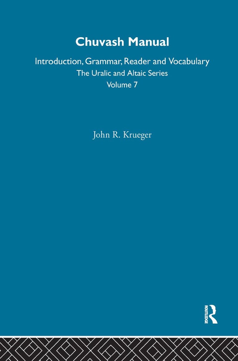 John R. Krueger - Chuvash Manual, Inbunden