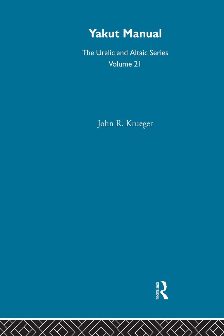 John R. Krueger - Yakut Manual, Inbunden