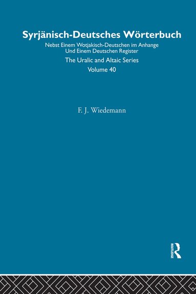 bokomslag Syrjanisch-Deutches Worterbuch