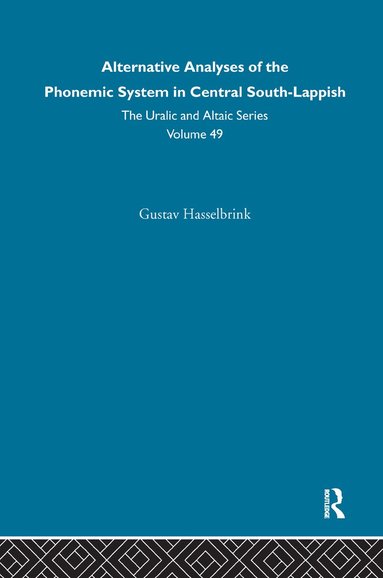 bokomslag Alternative Analysis of the Phonemic System in Central South-Lappish