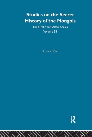 bokomslag Studies on the Secret History of the Mongols