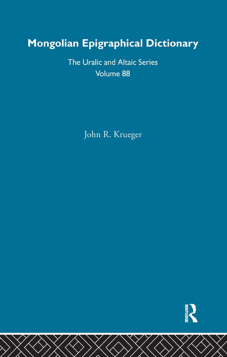 Mongolian Epigraphical Dictionary in Reverse Listing