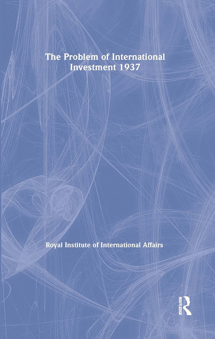 Problem of International Investment 1937 1