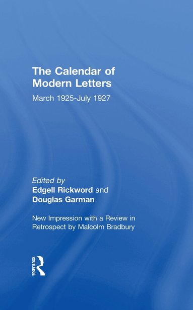 Edgell Rickword, D. Garman - Calendar Modern Letts 4v Cb, Inbunden
