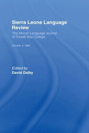 D. Dalby - African Language Review, Inbunden