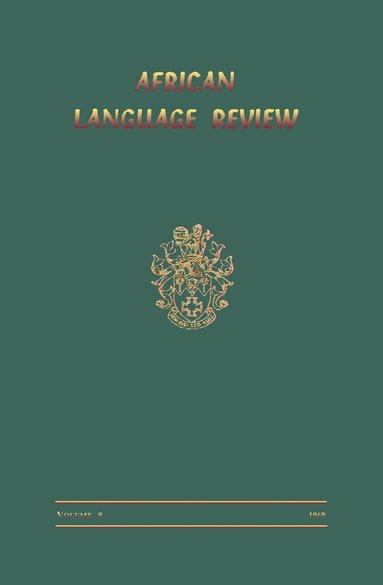 David Dalby - African Language Review, Inbunden