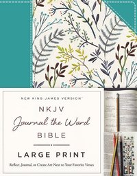 bokomslag NKJV, Journal the Word Bible, Large Print, Cloth over Board, Blue Floral, Red Letter