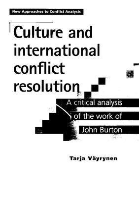 Tarja Vayrynen - Culture and international conflict resolution, Häftad