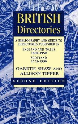 Gareth Shaw, Gareth Shaw, Allison Tipper - British Directories 2nd ed, Inbunden