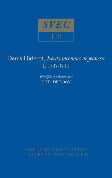 bokomslag Denis Diderot, Ecrits inconnus de jeunesse 1737-1744