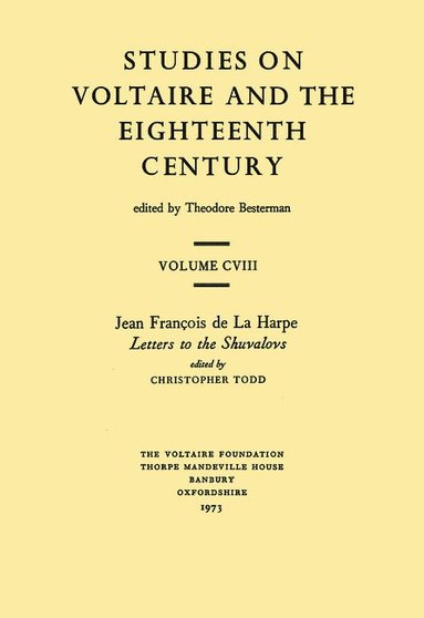 bokomslag Jean François de la Harpe, 'Letters to the Shuvalovs'