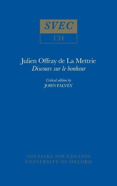 bokomslag Julien Offray de La Mettrie, 'Discours sur le bonheur'