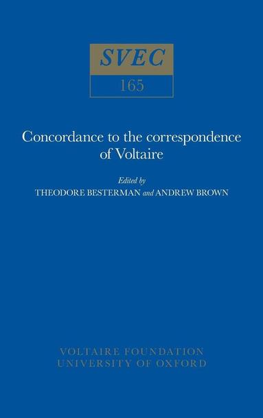Theodore Besterman, Andrew Brown - Concordance to the Correspondence of Voltaire, Häftad