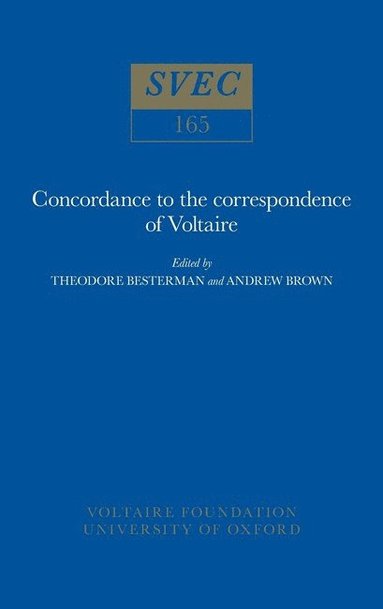 bokomslag Concordance to the Correspondence of Voltaire