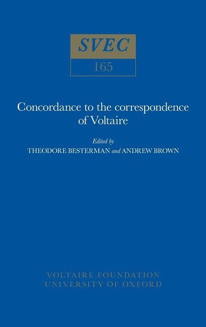 Concordance to the Correspondence of Voltaire 1