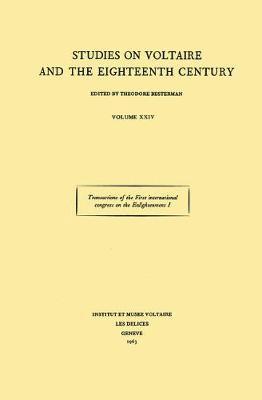 Transactions of the First International Congress on the Enlightenment 1