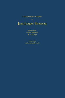 bokomslag Correspondance complte de Rousseau (Complete Correspondence of Rousseau) 31