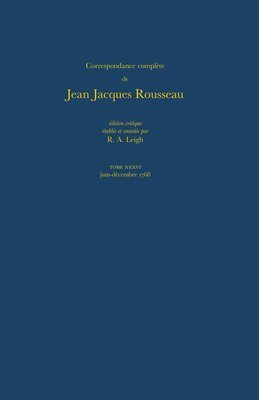 bokomslag Correspondance complte de Rousseau (Complete Correspondence of Rousseau) 36