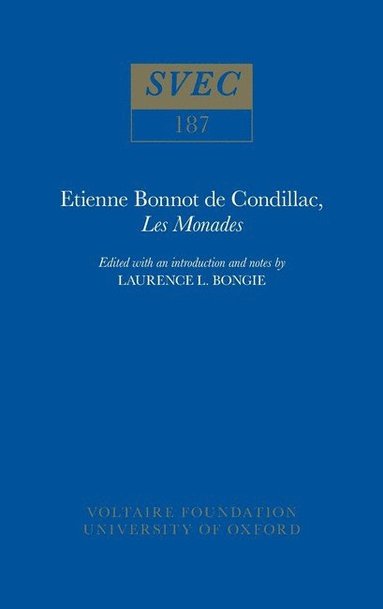 bokomslag Etienne Bonnot de Condillac, 'Les Monades'