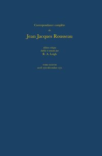 bokomslag Correspondance complète de Rousseau (Complete Correspondence of Rousseau) 38