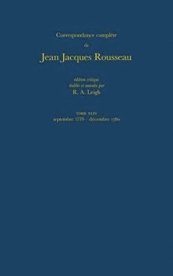 bokomslag Correspondance complte de Rousseau (Complete Correspondence of Rousseau) 44