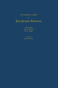 bokomslag Correspondance complète de Rousseau (Complete Correspondence of Rousseau) 12