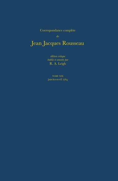 bokomslag Correspondance complète de Rousseau (Complete Correspondence of Rousseau) 19