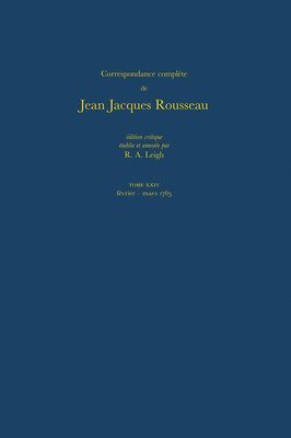bokomslag Correspondance complte de Rousseau (Complete Correspondence of Rousseau) 24