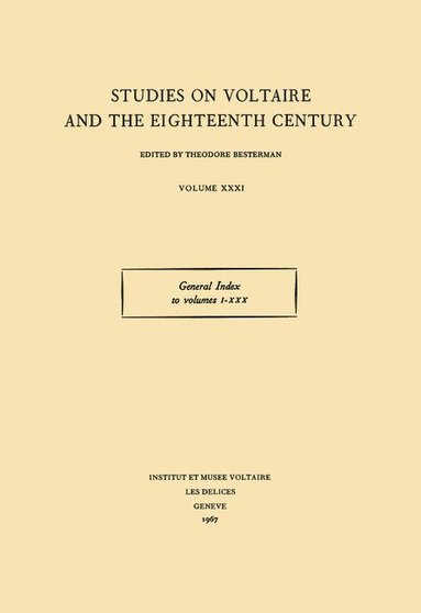 bokomslag General Index to volumes I-XXX