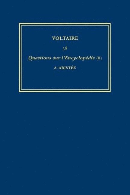 Voltaire, Nicholas Cronk, Christiane Mervaud - Complete Works of Voltaire 38, Inbunden
