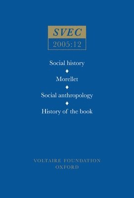 Social History; Morellet; Social Anthropology; History of the Book 1