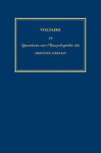 Voltaire, Nicholas Cronk, Christiane Mervaud - Œuvres complètes de Voltaire (Complete Works of Voltaire) 39, Inbunden