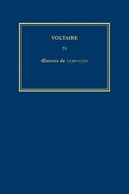Œuvres complètes de Voltaire (Complete Works of Voltaire) 72