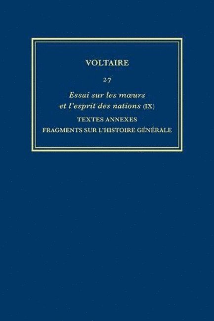 Voltaire, Bruno Bernard, John Renwick, Nicholas Cronk, Janet Godden - Complete Works of Voltaire 27, Inbunden