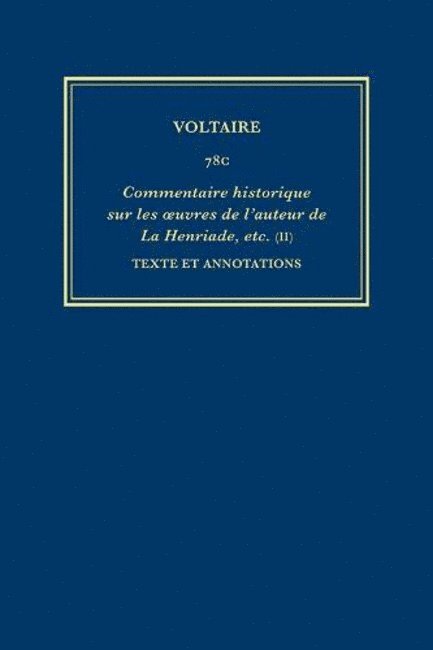 Œuvres complètes de Voltaire (Complete Works of Voltaire) 78C