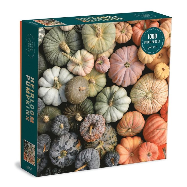 Pussel 1000 bitar Heirloom Pumpkins in Square Box  1