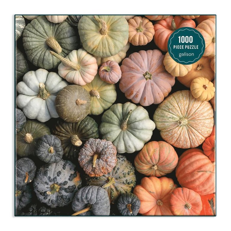 Galison - Pussel 1000 bitar Heirloom Pumpkins in Square Box, Pussel