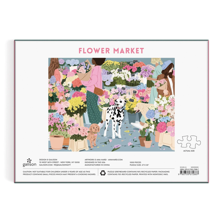 Galison - Pussel 1000 bitar Flower Market, Pussel